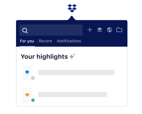 Dropbox highlights feature that lists intelligent content suggestions for your files.