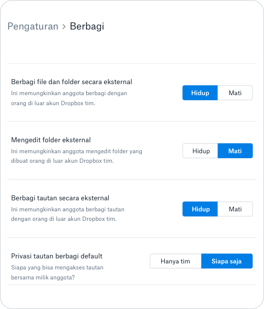 Izin dan kontrol berbagi