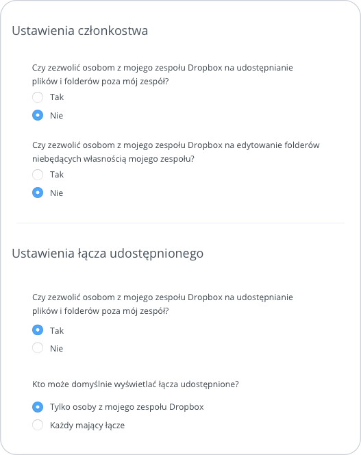 Uprawnienia udostępniania i kontrola