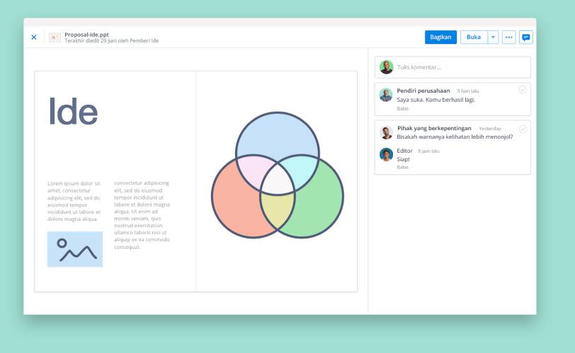 Lihat presentasi dengan pratinjau file Dropbox