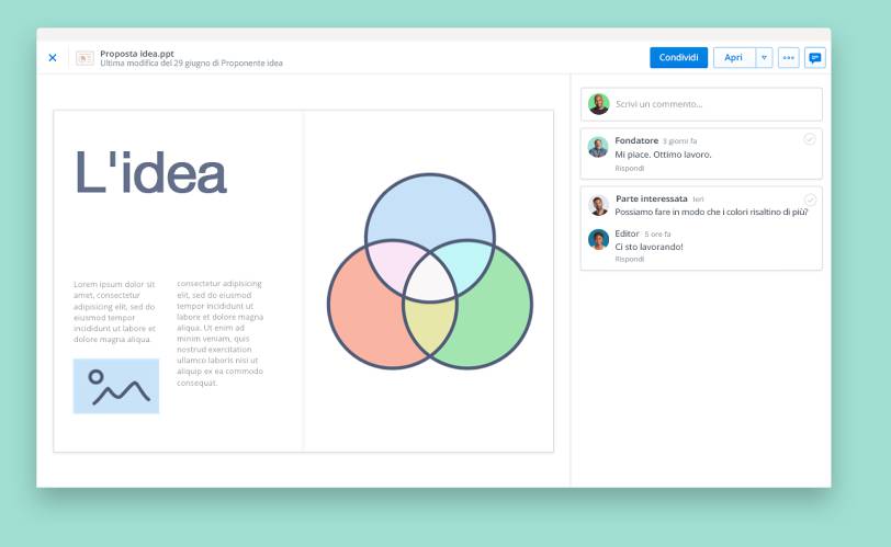 Visualizza le presentazioni con l'anteprima dei file di Dropbox