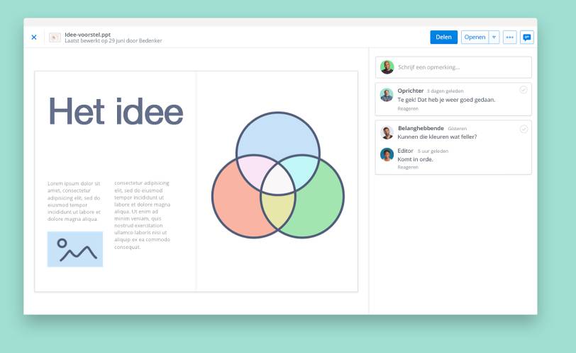 Presentaties bekijken in de voorbeeldweergave van bestanden in Dropbox