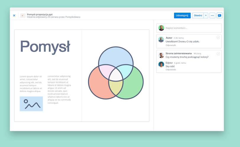 Wyświetlaj prezentacje przy użyciu funkcji podglądu pliku Dropbox