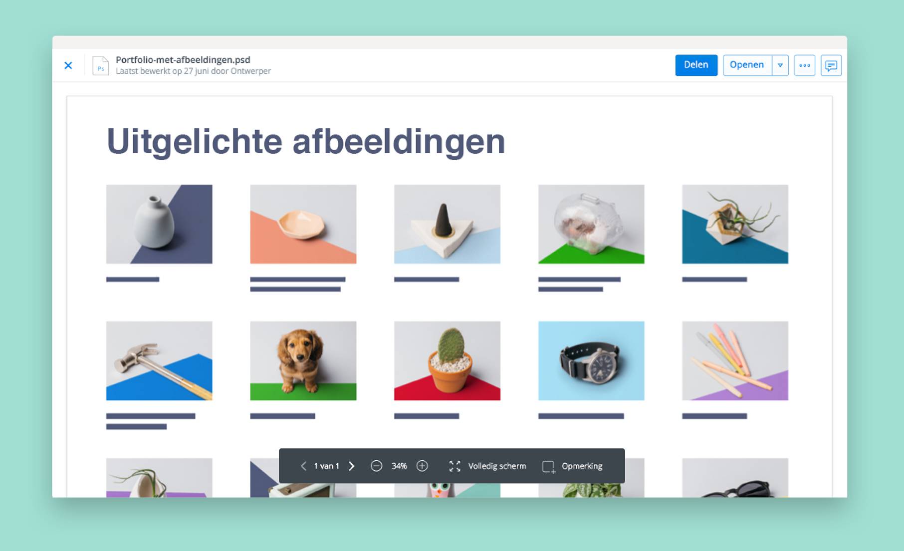 Afbeeldingen bekijken in de voorbeeldweergave van bestanden in Dropbox