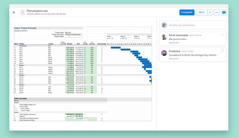 Ver archivos de Excel con la vista previa de archivos de Dropbox