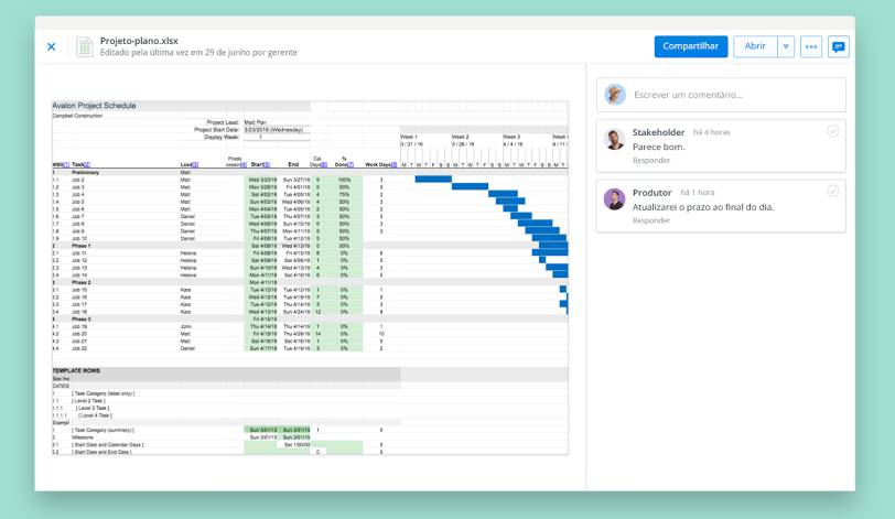 Veja planilhas do Excel com a pré-visualização de arquivos do Dropbox
