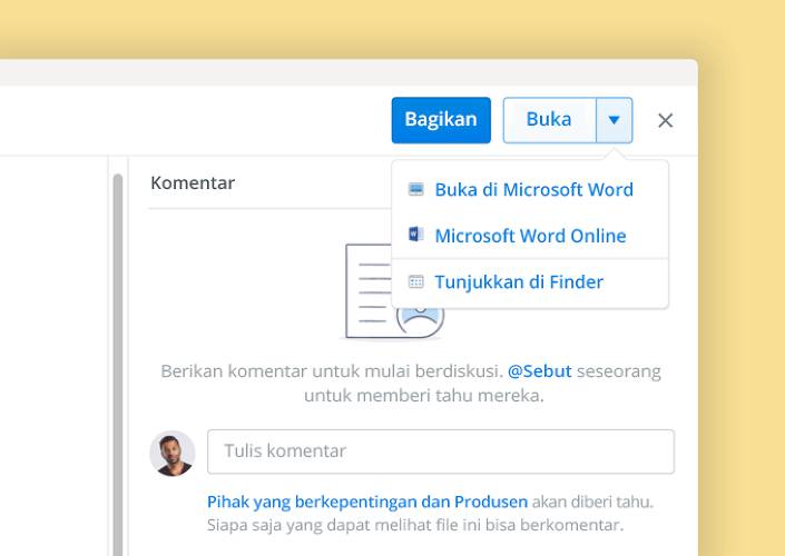 Penulisan bersama Microsoft memungkinkan kolaborasi dokumen di dalam Dropbox