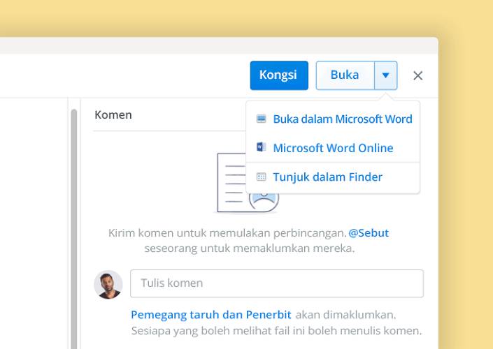 Pengarangan bersama Microsoft membolehkan kerjasama dokumen dalam Dropbox