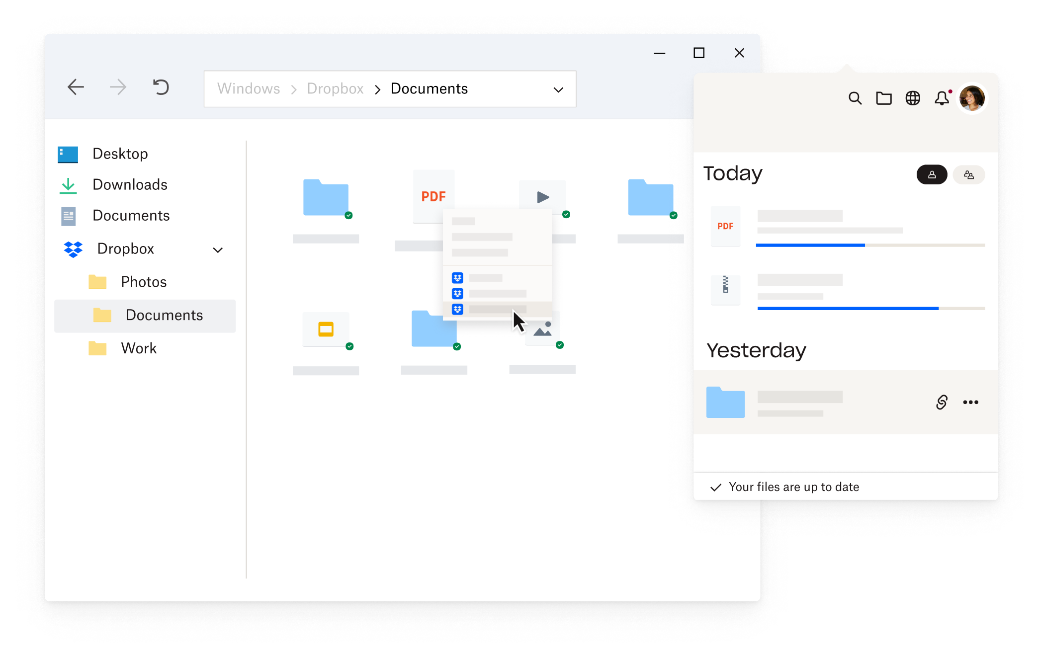 Download & Install the Dropbox Desktop App.